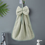 bowknot coral velvet hand towel, view 4 - MRSLM