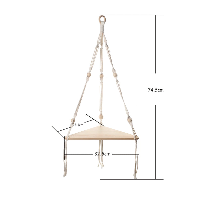 macrame floating shelf, view 12 - MRSLM