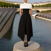 black sling slit dress - MRSLM
