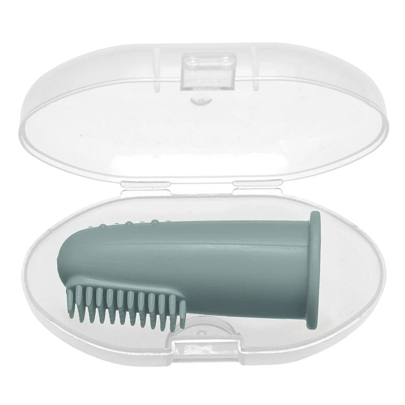 silicone baby finger toothbrush, view 9 - MRSLM
