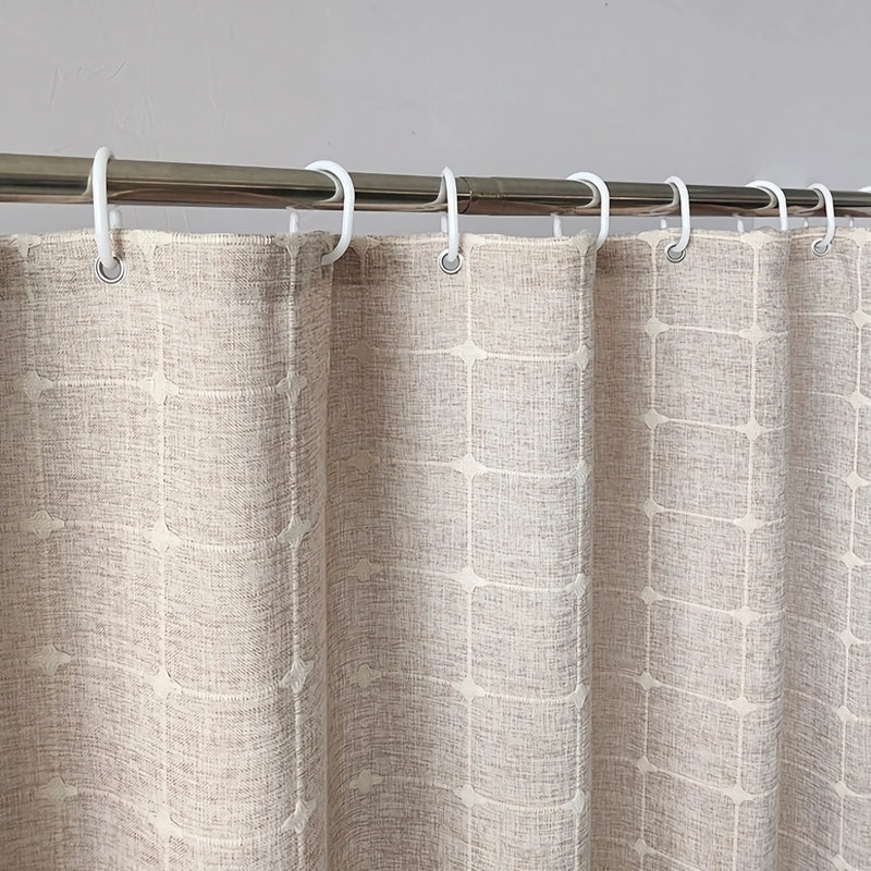 Waterproof imitation linen shower curtain, view 4 - MRSLM