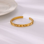 handmade gold-tone geometric cuff bracelet, view 3 - MRSLM