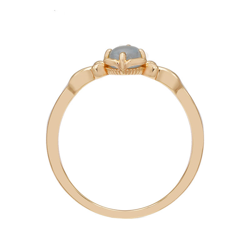 aquamarine gold plated 925 silver thin ring, view 4 - MRSLM