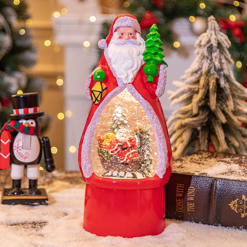 Christmas snowman Santa music box light, view 3 - MRSLM