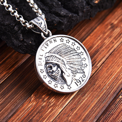 retro 925 silver feather pendant - MRSLM