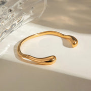 gold plated open bangle bracelet, view 6 - MRSLM