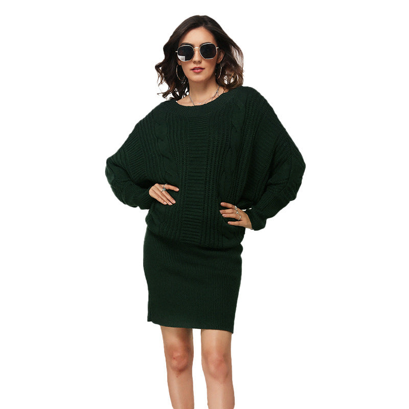 loose batwing sleeve sweater dress, view 5 - MRSLM