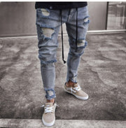 men's ripped knee ankle jeans, view 7 - MRSLM