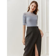 half sleeve knitted top, view 16 - MRSLM