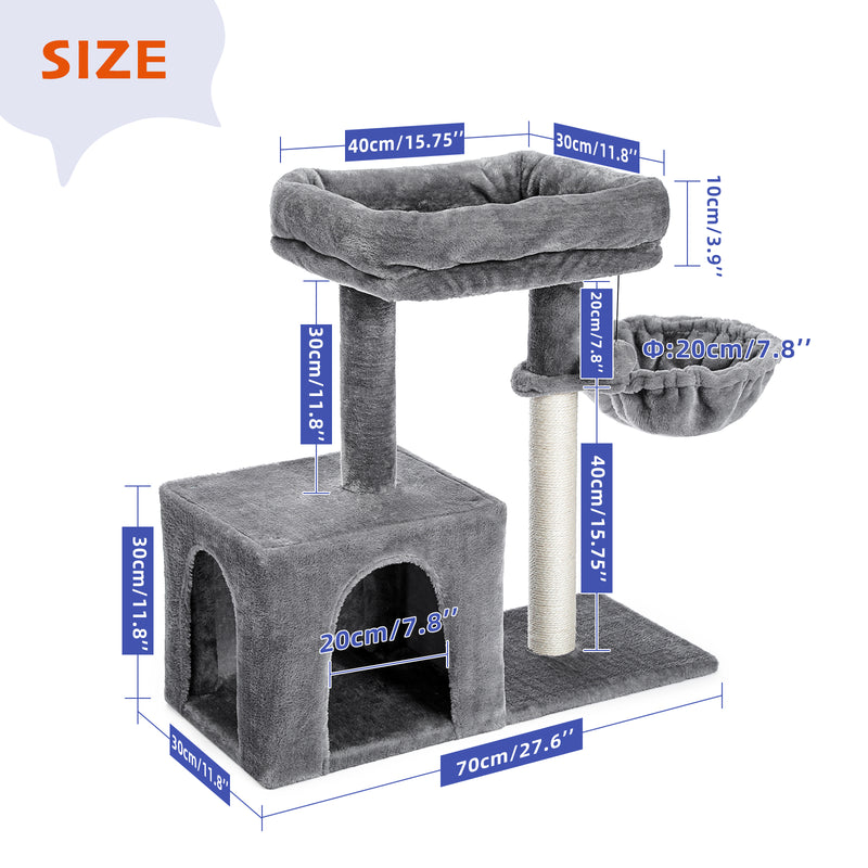 70-inch cat tree with sisal posts, view 8 - MRSLM