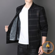 mens turn-down collar plaid coat, view 2 - MRSLM