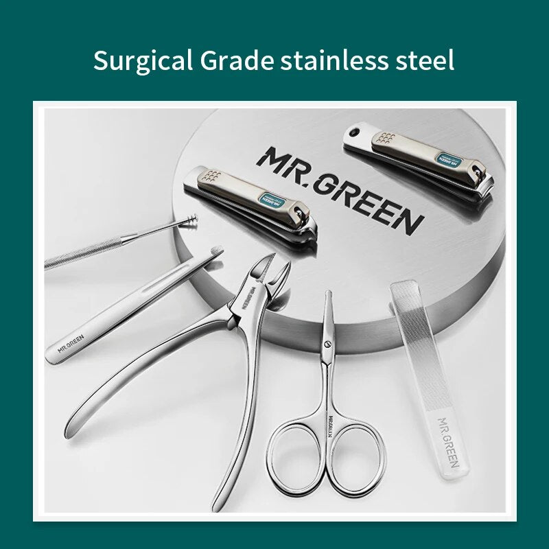 Color contrast stainless steel manicure set, view 7 - MRSLM
