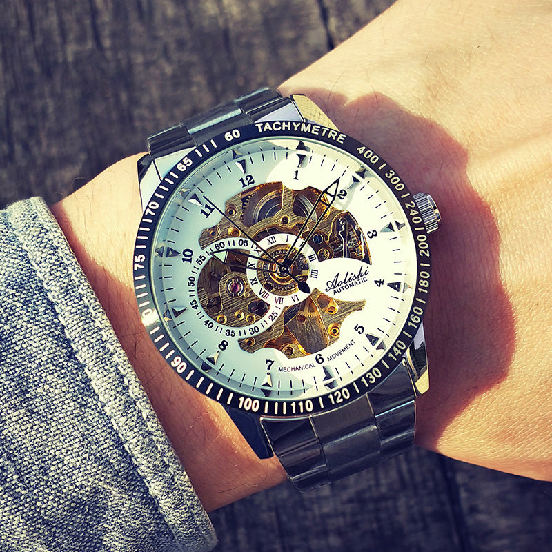 men's automatic hollow mechanical watch, view 14 - MRSLM
