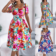 Square collar ruffle A-line dress - MRSLM