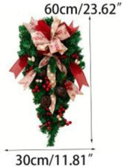 Candy cane Christmas teardrop door swag, view 3 - MRSLM