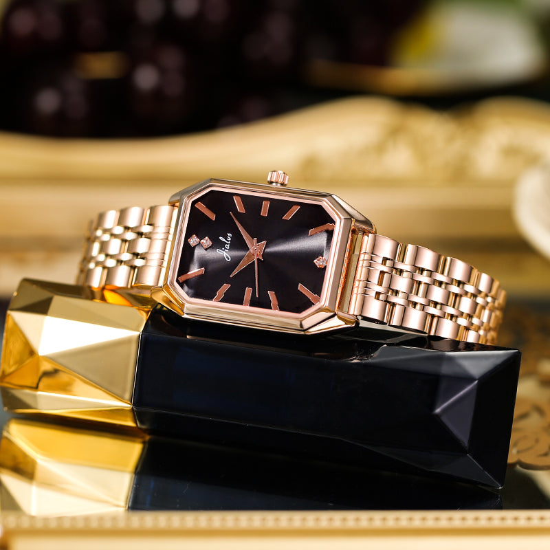 women's simple rectangular leather watch, view 11 - MRSLM