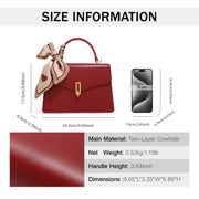 red cowhide leather handbag, view 7 - MRSLM