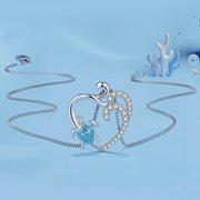 heart turtle zircon pendant necklace, view 5 - MRSLM