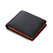 men's carbon fiber leather trifold wallet, view 2 - MRSLM