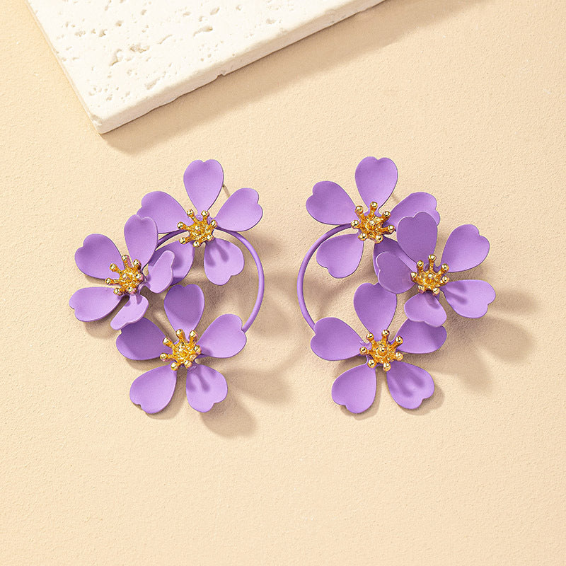 Camellia flower dangle earrings, view 4 - MRSLM