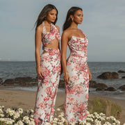 printed one-shoulder long dress - MRSLM