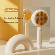 self-cleaning pet slicker brush, view 3 - MRSLM