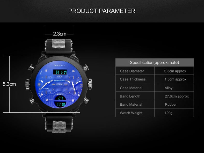 Men's 3 time zone watch, view 3 - MRSLM