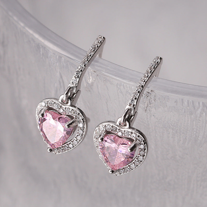sterling silver heart stud earrings - MRSLM
