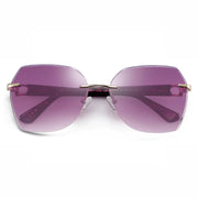 rimless geometric gradient sunglasses, view 8 - MRSLM