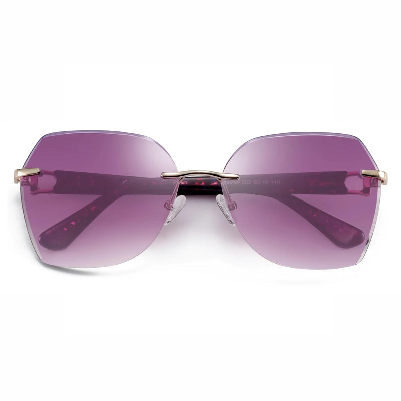rimless geometric gradient sunglasses, view 8 - MRSLM