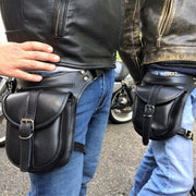 Leather motorcycle waist phone bag - MRSLM