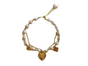 freshwater pearl heart bracelet, view 4 - MRSLM