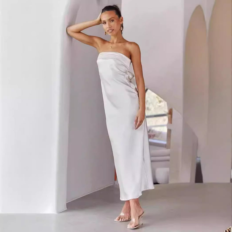 backless printed dress, view 4 - MRSLM