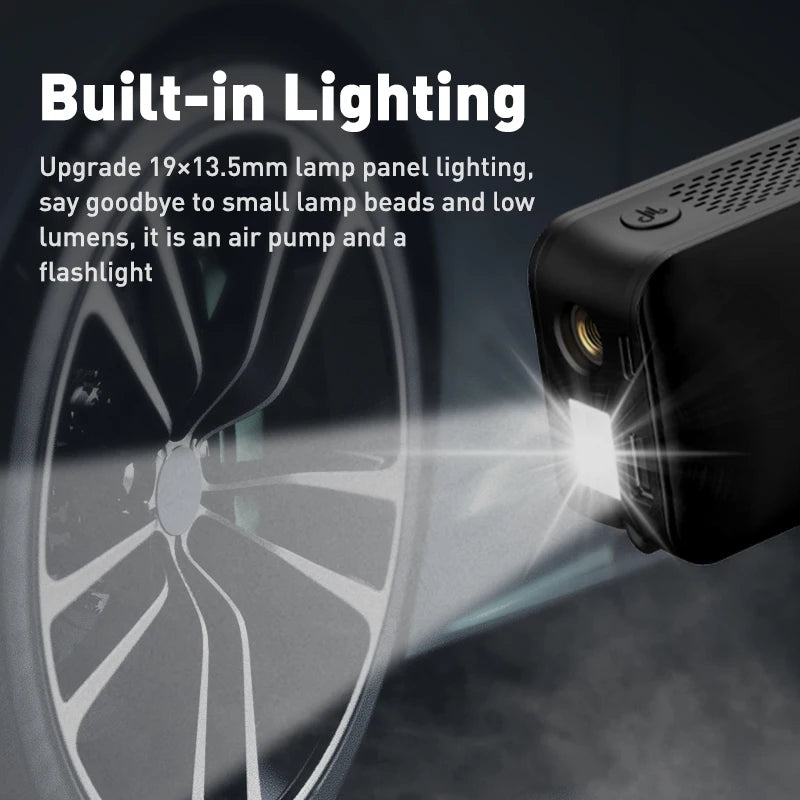 portable rechargeable air pump tire inflator, view 6 - MRSLM