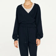 v-neck cotton sweatshirt, view 6 - MRSLM