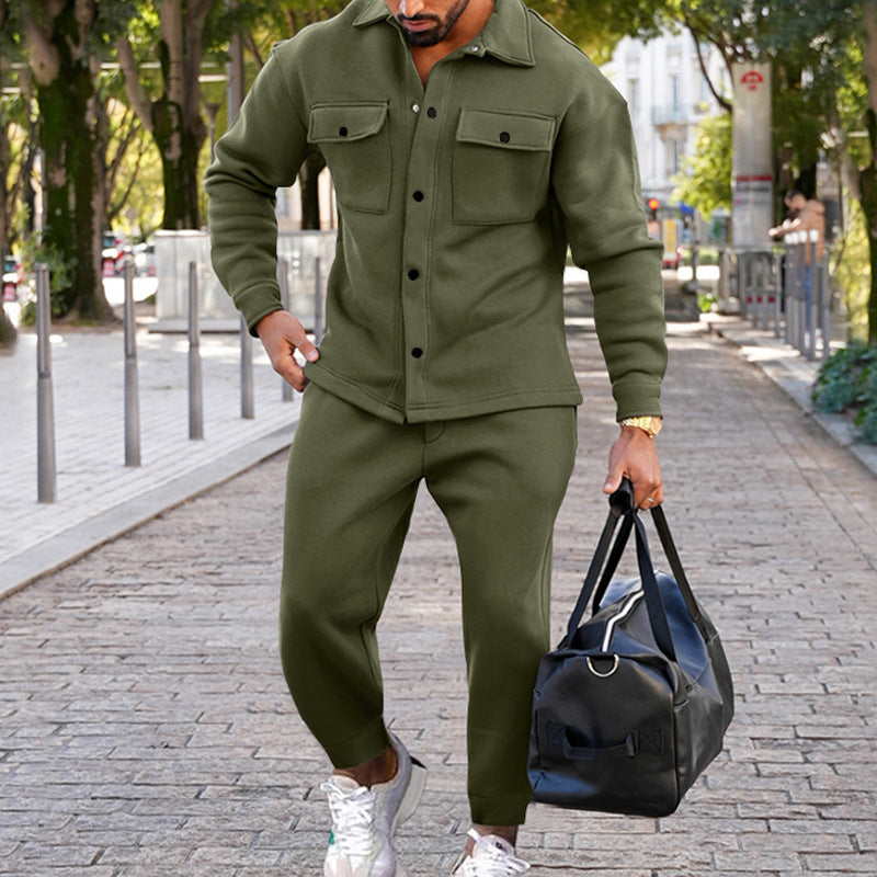 men's slim fit coat and pants set, view 9 - MRSLM