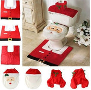 Christmas toilet seat cover and rug bathroom set, view 4 - MRSLM