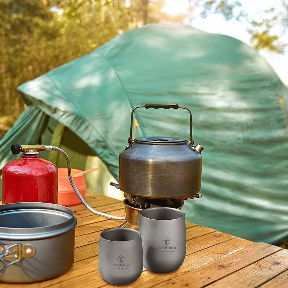 Double-Wall Insulated Titanium Camping Mug