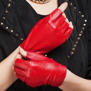 sheepskin leather half finger gloves, view 4 - MRSLM