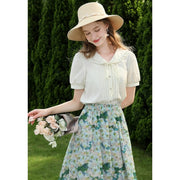 lace-up collar blouse, view 2 - MRSLM