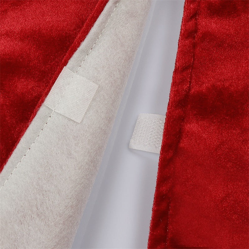 red velvet snowflake tree skirt, view 4 - MRSLM