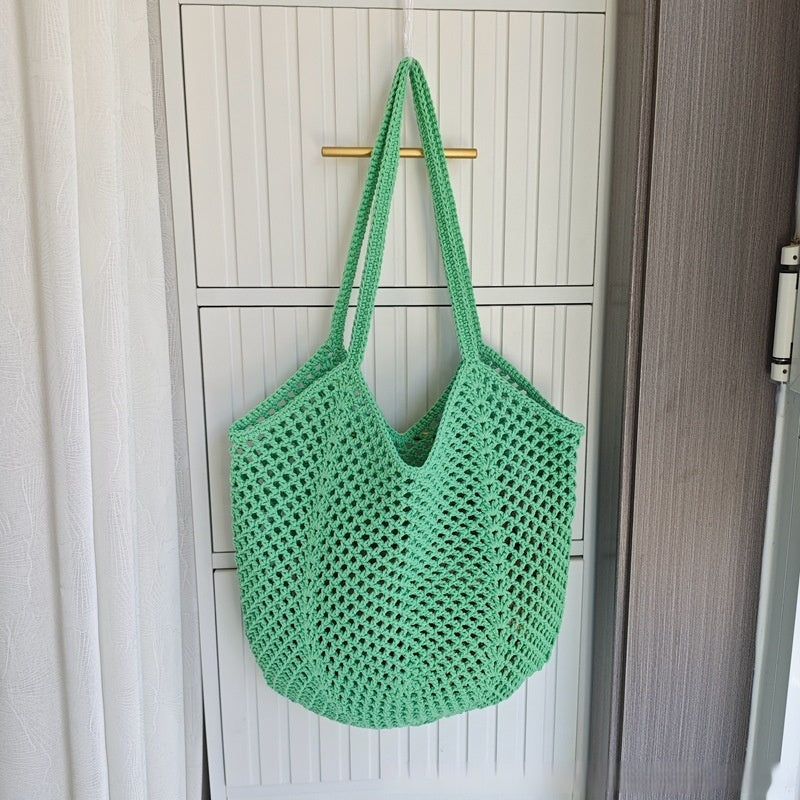 hollow-out knitted tote bag for women, view 12 - MRSLM