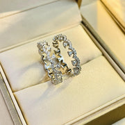 women's thin stacked silver ring, view 8 - MRSLM