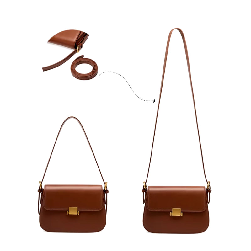 genuine leather small square shoulder bag, view 10 - MRSLM