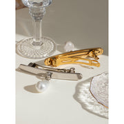 18k gold plated pearl hair clip, view 6 - MRSLM