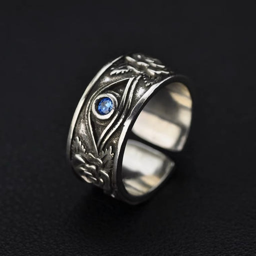men's thai silver eye ring - MRSLM