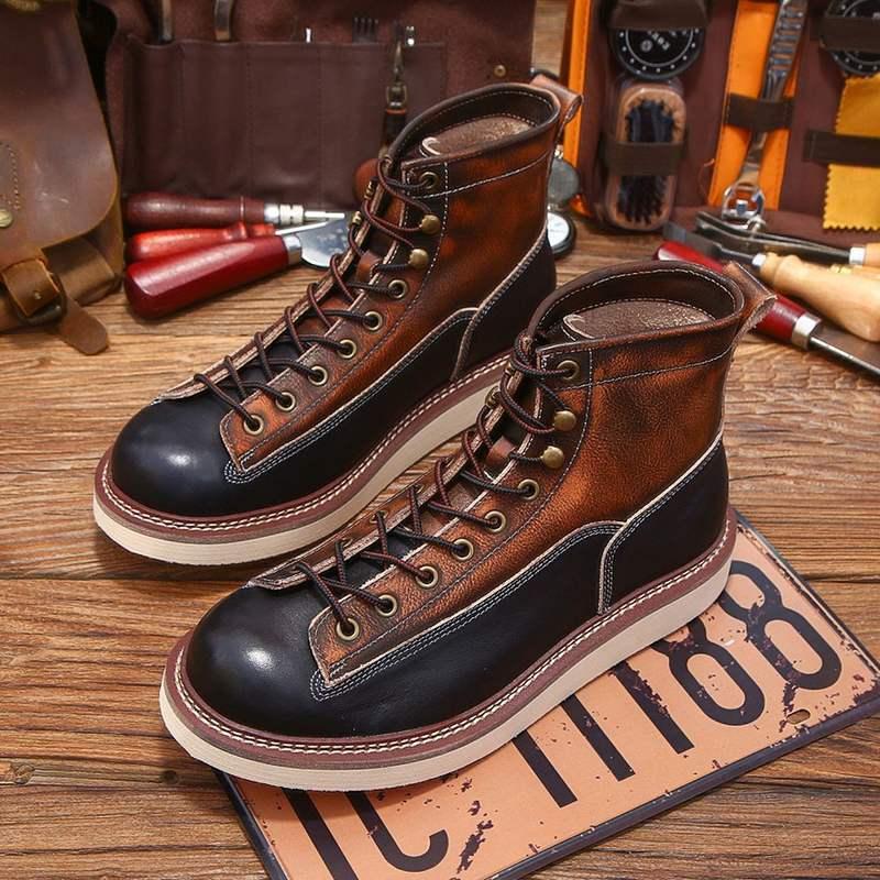 men's cow leather vintage ankle boots, view 4 - MRSLM