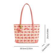 cherry print PVC tote bag, view 2 - MRSLM