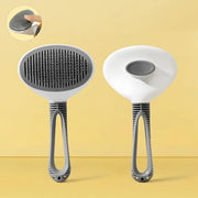 self-cleaning pet grooming brush, view 3 - MRSLM