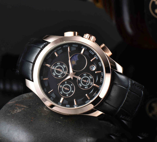 men's six-hand calendar quartz watch, view 6 - MRSLM